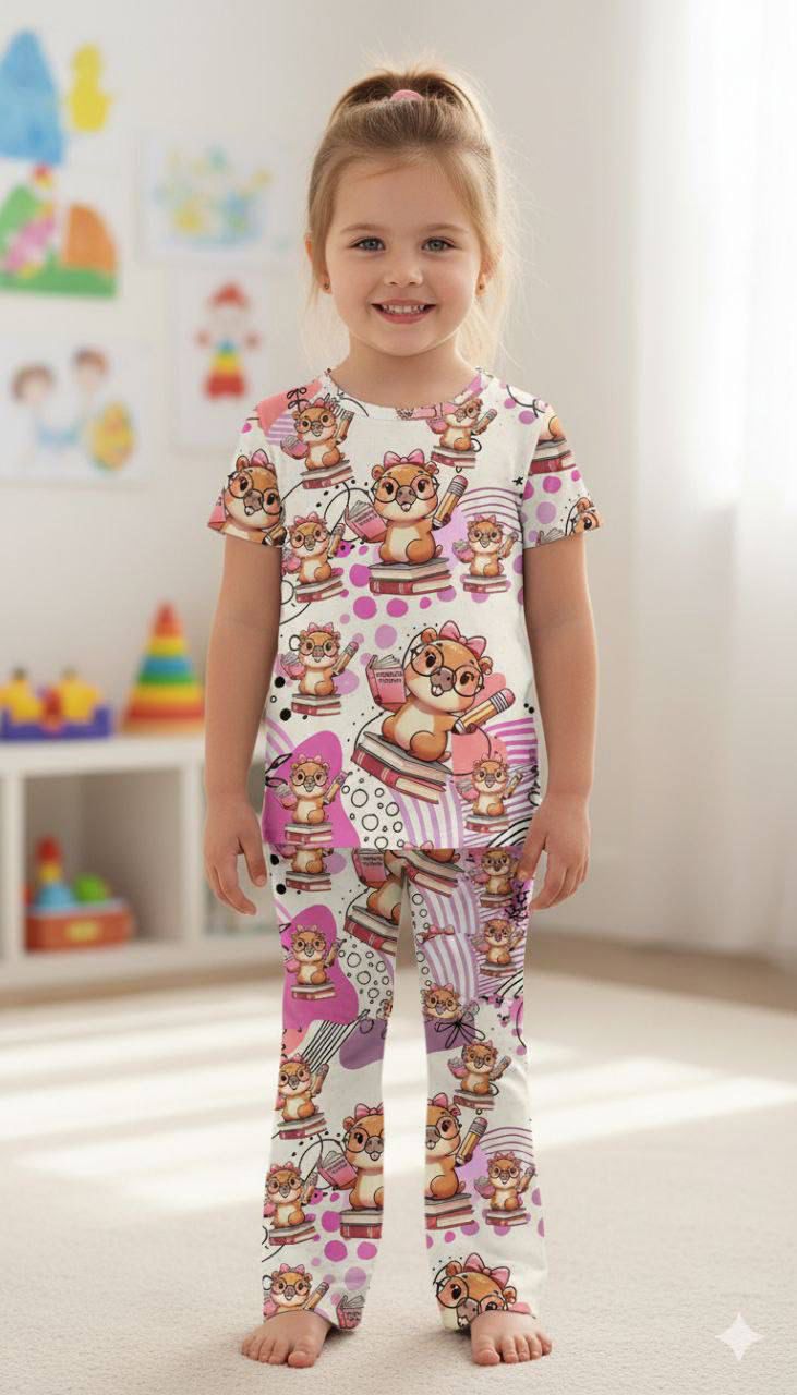 pijamas pleated girls size 1 to 6 years old