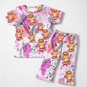 MANJA - ONE SET PIJAMAS COTTON PLEATED LONG PANTS FOR GIRLS SIZE 1 TO 6 YEARS OLD