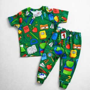 CINTA - ONE SET PIJAMAS COTTON PLEATED FOR UNISEX SIZE 1 TO 6 YEARS OLD
